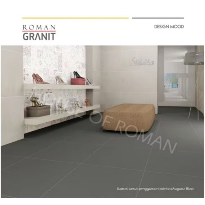 ROMAN GRANIT Matt 60x60 GT602134CR dAugusta Black Lantai Ruang Indoor Outdoor