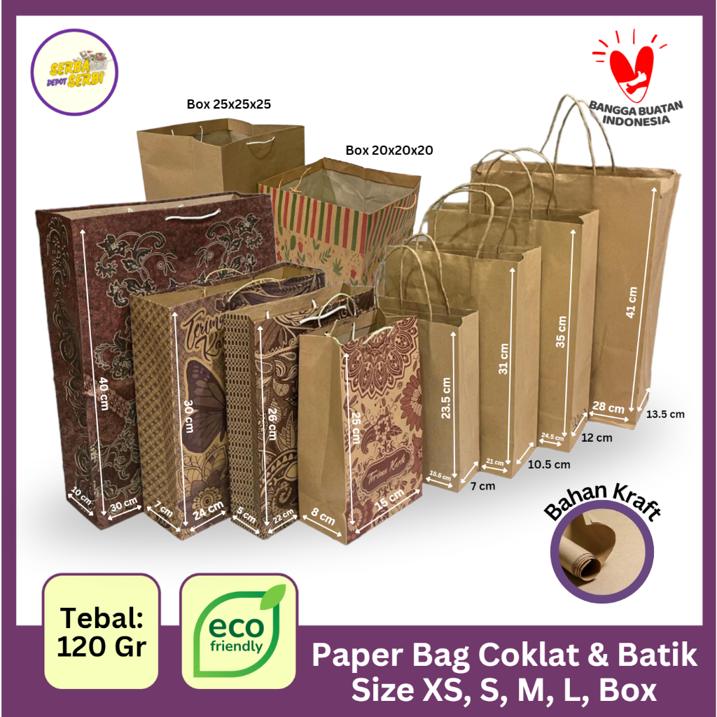 

Paper Bag Coklat Motif Batik 125 Gr Bahan Kraft Craft All Size Bahan Daur Ulang Eco Friendly Tebal Ukuran Sovenir Kado Wedding Tas Belanja