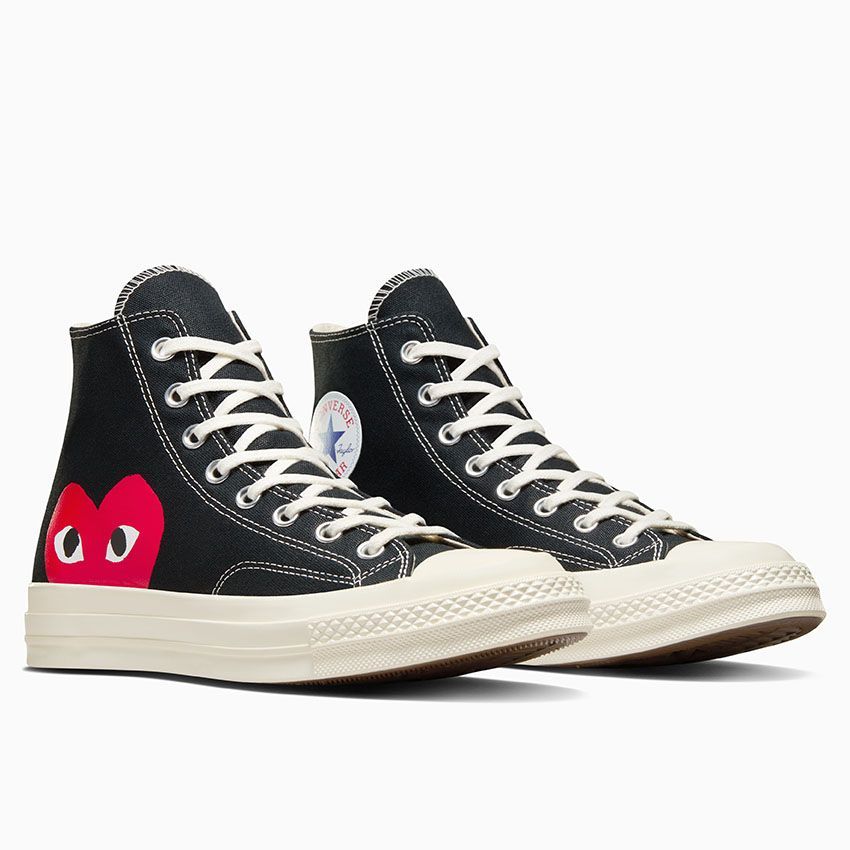 Converse x Comme des Garcons PLAY Chuck Taylor 70s High Top Black/Red/Egret - Original
