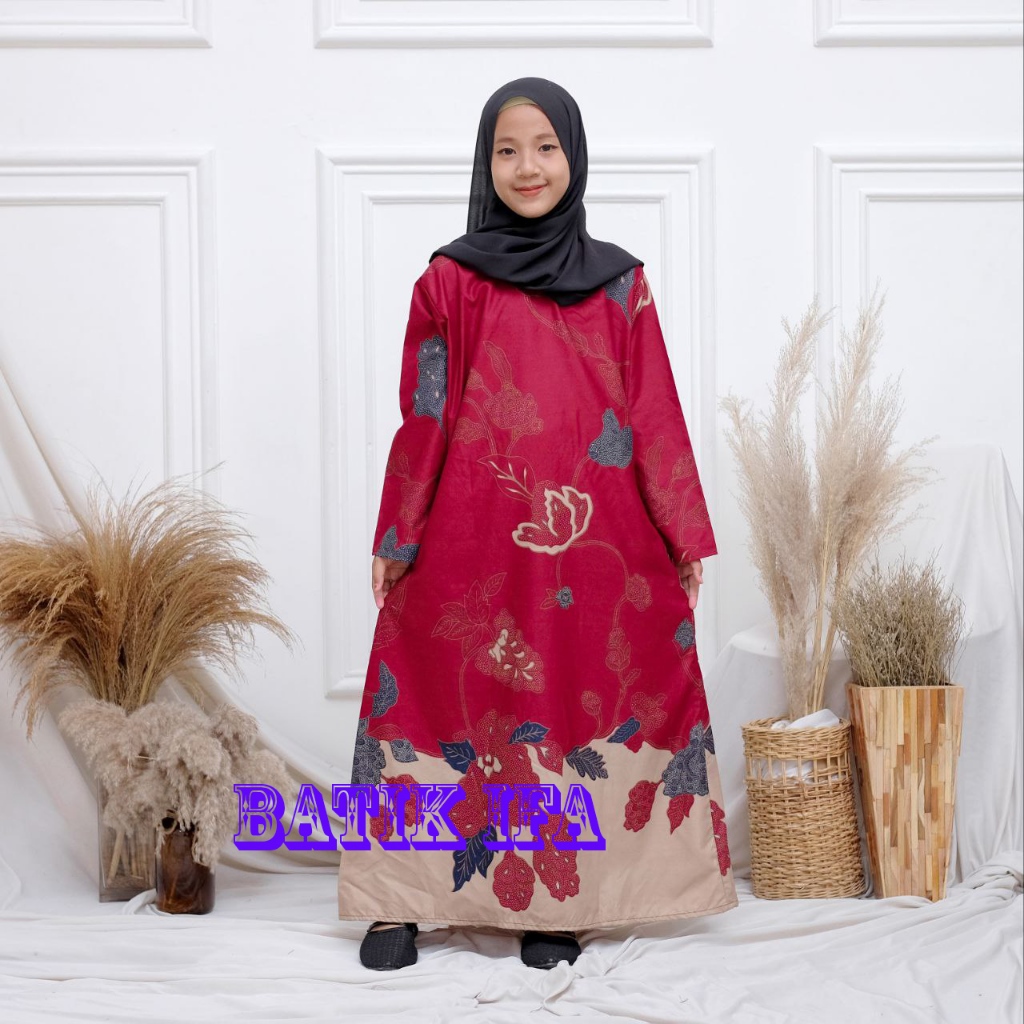 Baju Batik Anak Perempuan Usia 2-12 Tahun - Dress Anak - Gamis Batik Anak - BATIK IFA