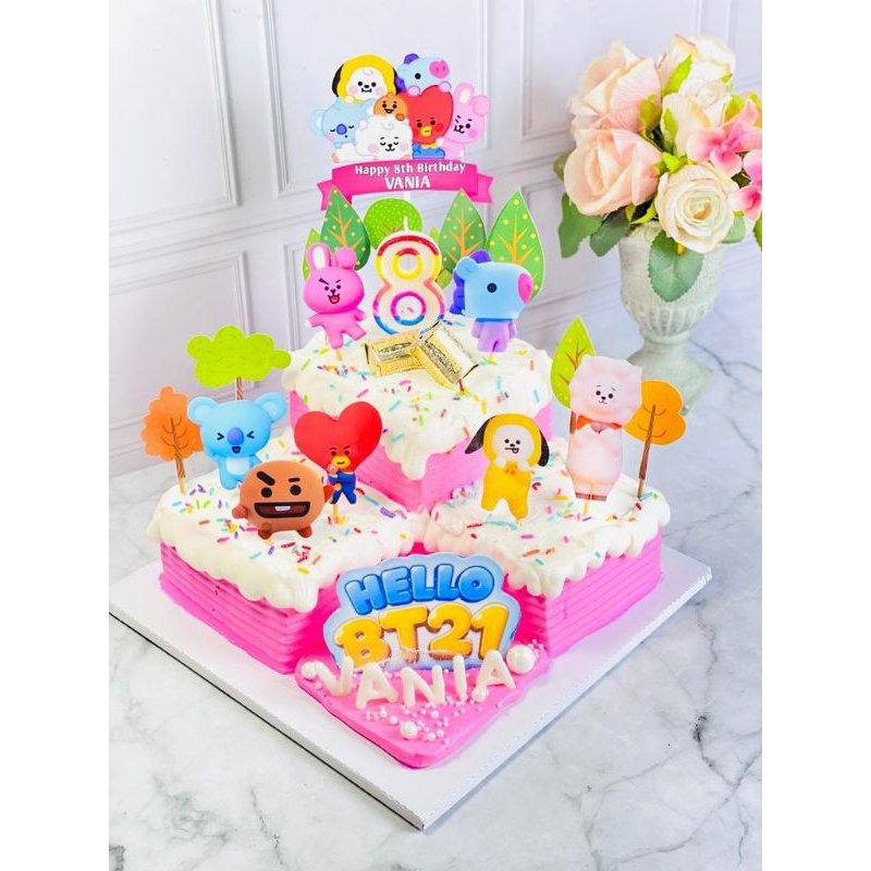 kue ulang tahun anak birthday BT21 topper