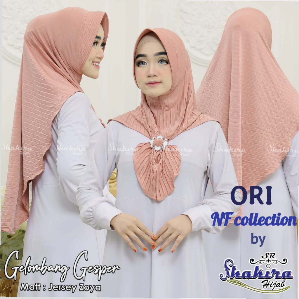 jilbab instan plisket gelombang gesper terbaru kekinian 2022