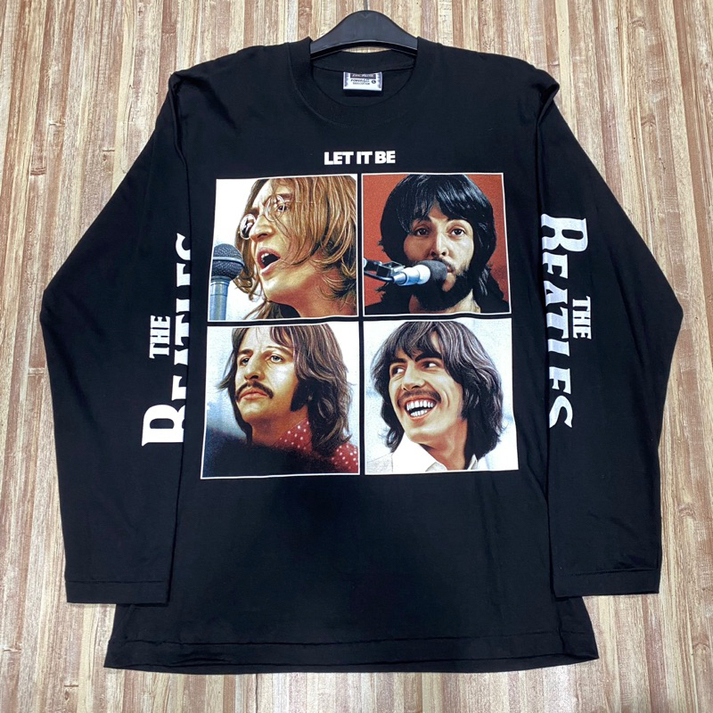 KAOS BAND THE BEATLES  FULL PRINT SABLON AOP BOLAK BALIK DEPAN BELAKANG IMPORT IMPOR THAI THAILAND L