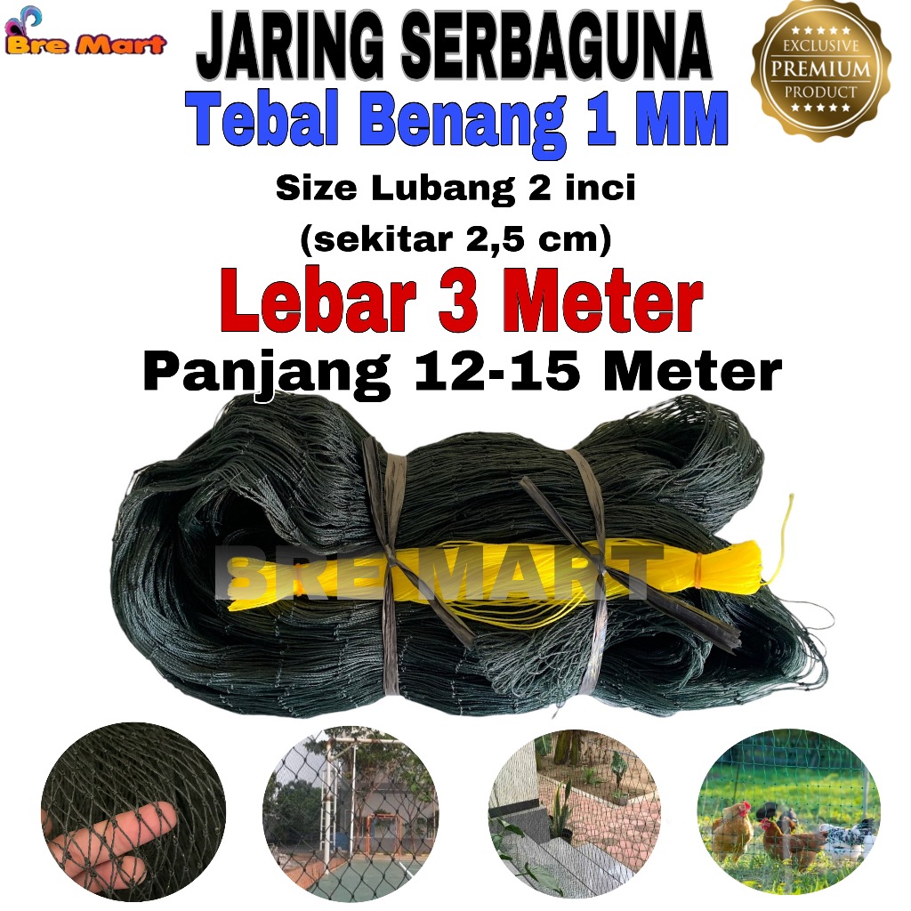 Jaring Ayam Lubang 2 cm Lebar 3 Meter Benang Tebal / Jaring Pagar Ayam / Jaring Kandang Ayam