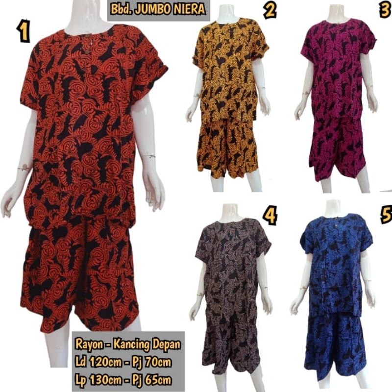 Babydoll Celana Pendek Jumbo Batik Cap Kancing Depan