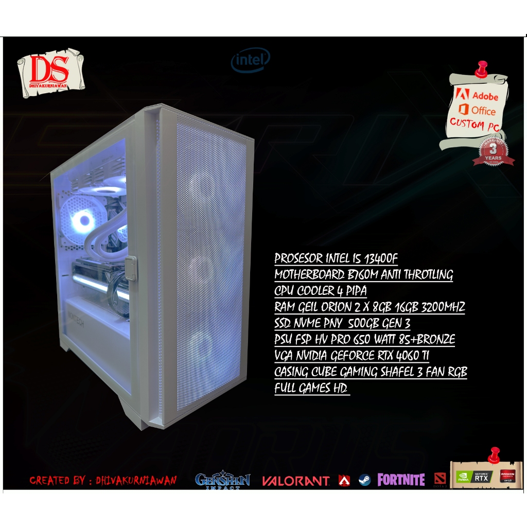 PC RAKITAN GAMING INTEL I5 13400F RTX 4060 Ti