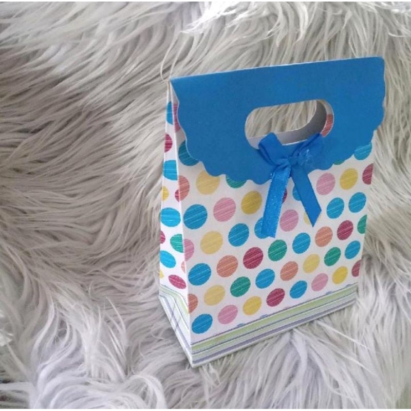 

paperbag mini biru karakter polkadot