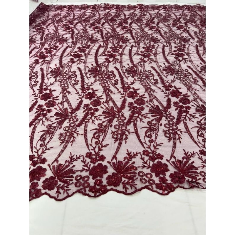 bahan kain Tille Payet skuin/bahan Payet skuin/bahan kebaya/Payet sepenggel