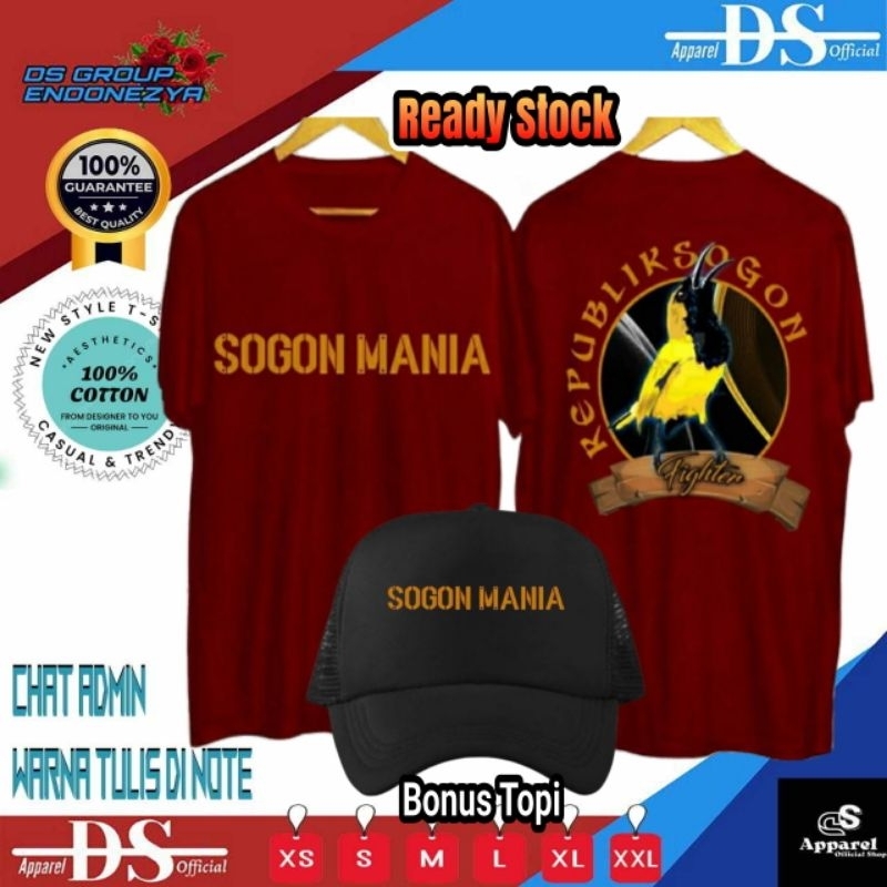 KAOS SABLON SINGLE FIGHTER SF SOGON MANIA REPUBLIK SOGON BAHAN COTTON COMBED