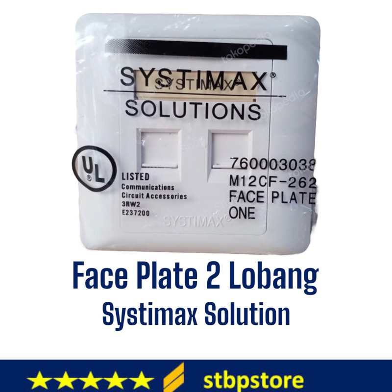 Face Plate faceplate 2 Port / Lobang Commscope Systimax