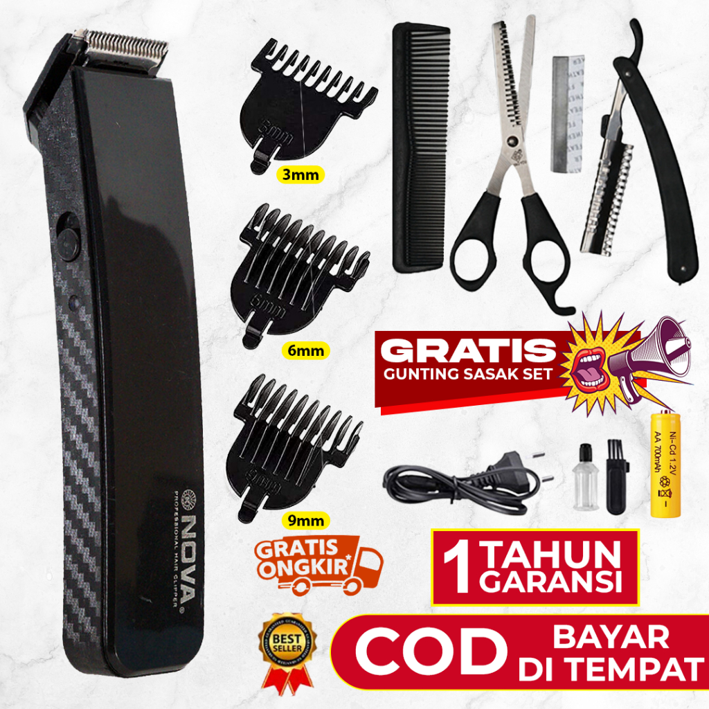 Alat Pencukur Rambut Elektrik Portable Tanpa Kabel Hair Clipper Alat Cukur