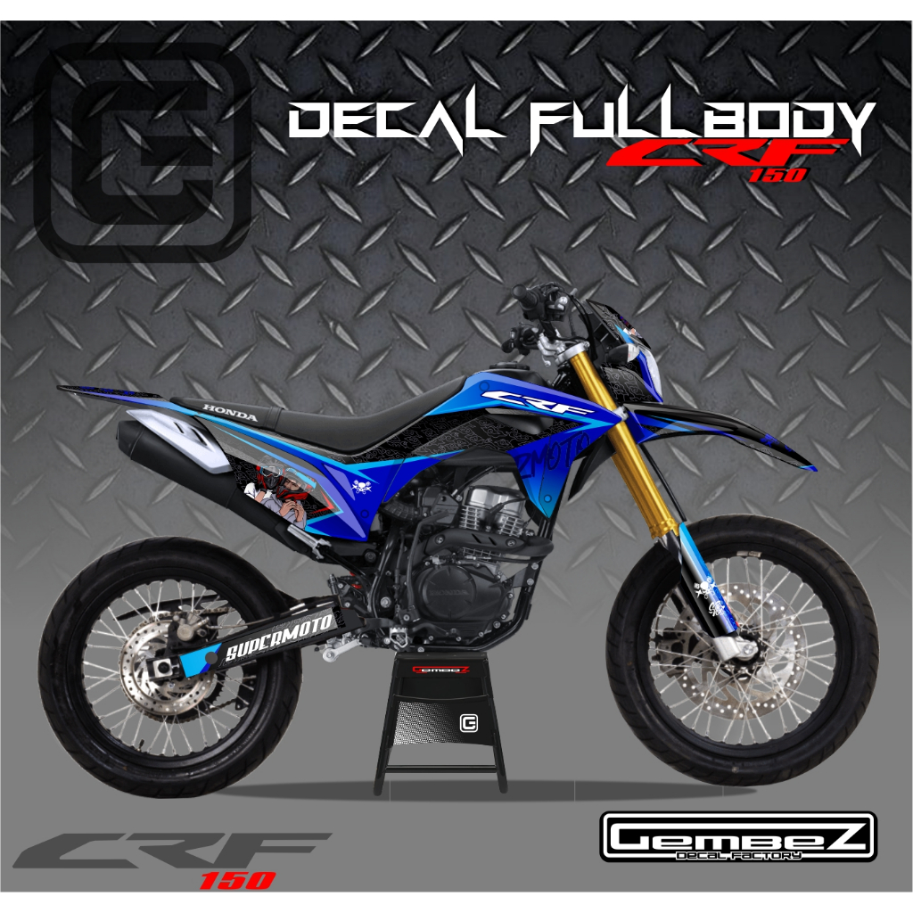 DECAL STIKER HONDA CRF 150 FULLBODY BIRU CRF SUPERMOTO TERBARU