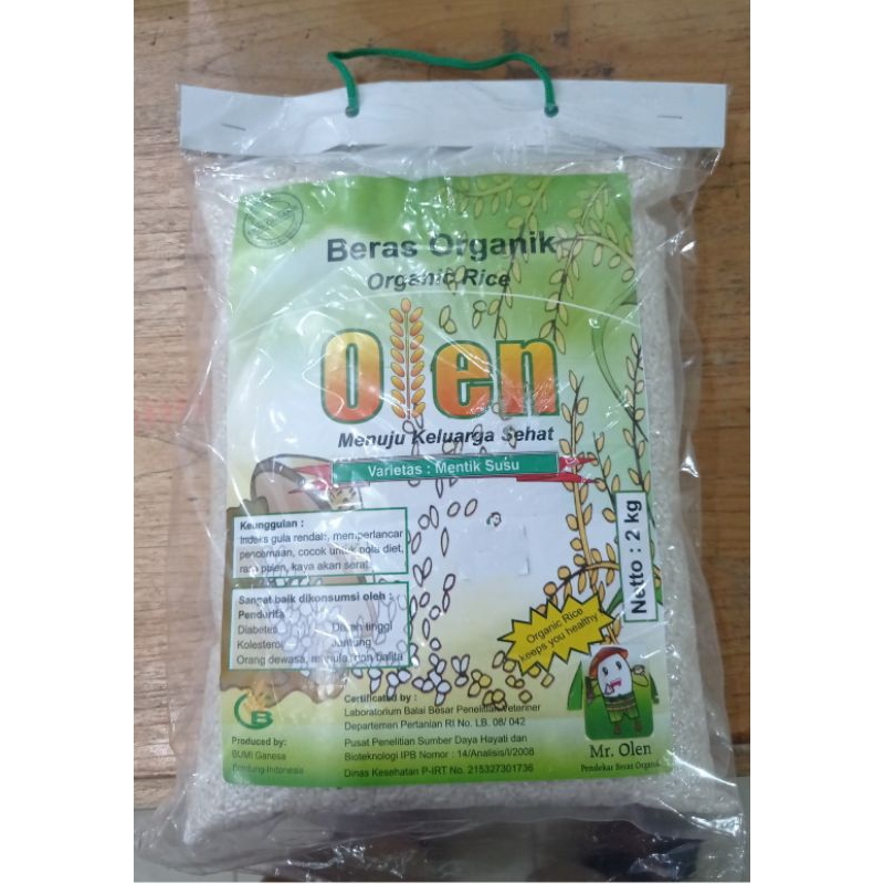 

beras organik olen putih 2 kg