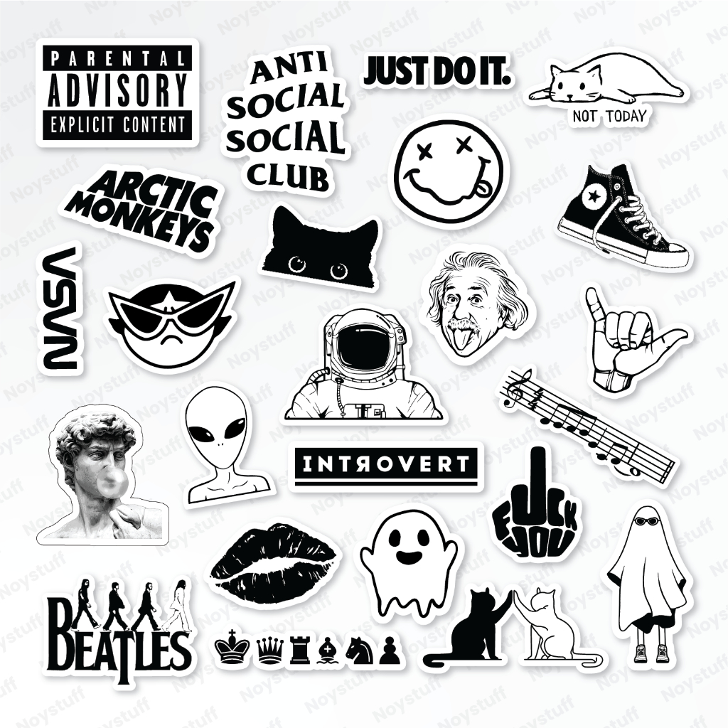 

STIKER PACK - BW - STIKER AESTHETIC LAPTOP, HP, TUMBLER, GITAR, HELM