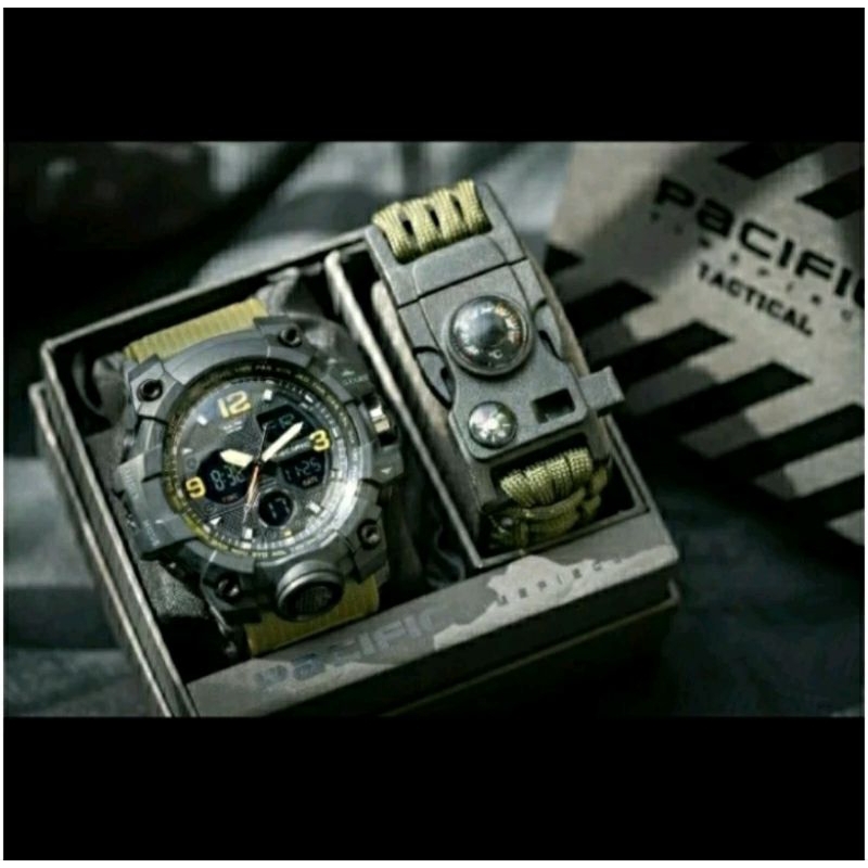 jam tangan pria tactical outdoor jam tangan pacific original tahan air