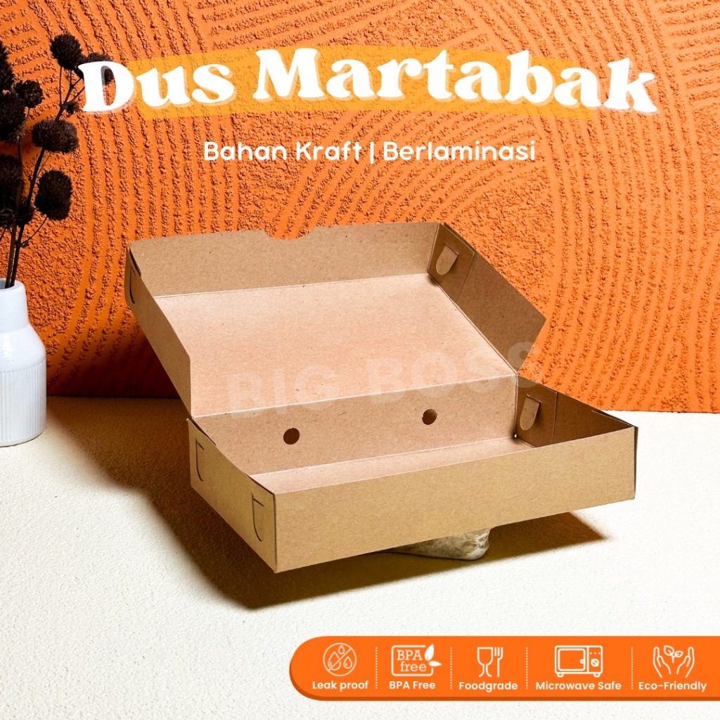 

[290GSM] Dus Martabak Kraft Polos 21x12x4cm Laminasi / Box Snack Bolu Brownies