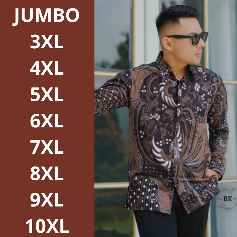 Batik Jumbo | Kemeja Batik Lengan Panjang Super Jumbo batik pria  big size
