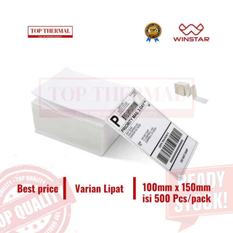

Kertas Stiker Label Thermal 100x500mm A6 / Sticker Thermal
