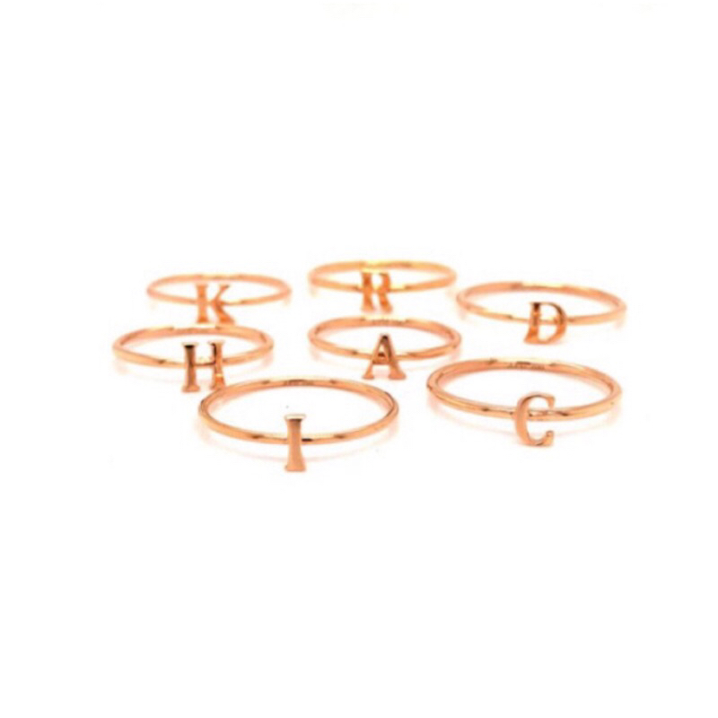 Alphalbet Ring-Cincin Huruf Emas 16k