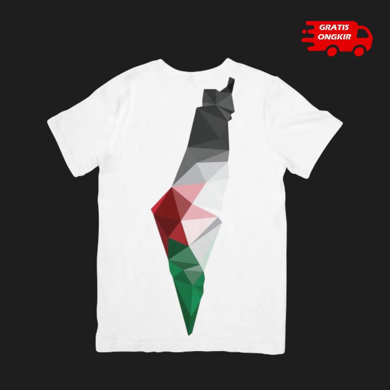 kaos Palestina warna putih