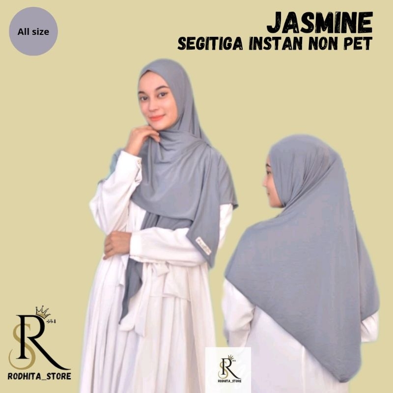 Jasmine Segitiga Instan non pet/jilbab instan non pet/segitiga instan non pet