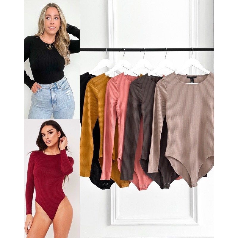 FOREVER21 ribbed edition bodysuit