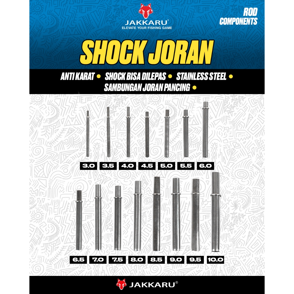 SHOCK JORAN JAKKARU ISI 5PCS | UKURAN LENGKAP | SAMBUNGAN JORAN PANCING | SOK JORAN | SAMBUNGAN JORA