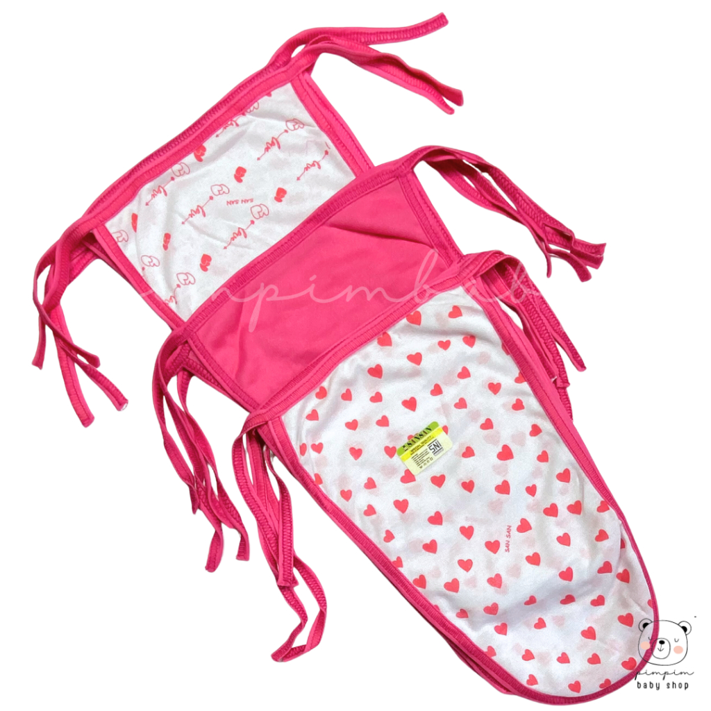 6 Pcs / 12 Pcs Popok Tali Bayi Baru Lahir Seri PINK LOVE Popok Cuci Ulang Popok Kain Tali Ikat