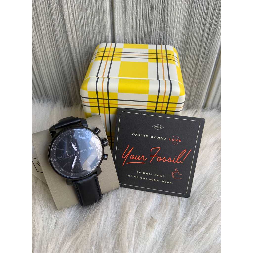 jam branded BQ1703 Rhett Chronograph Black Leather Watch