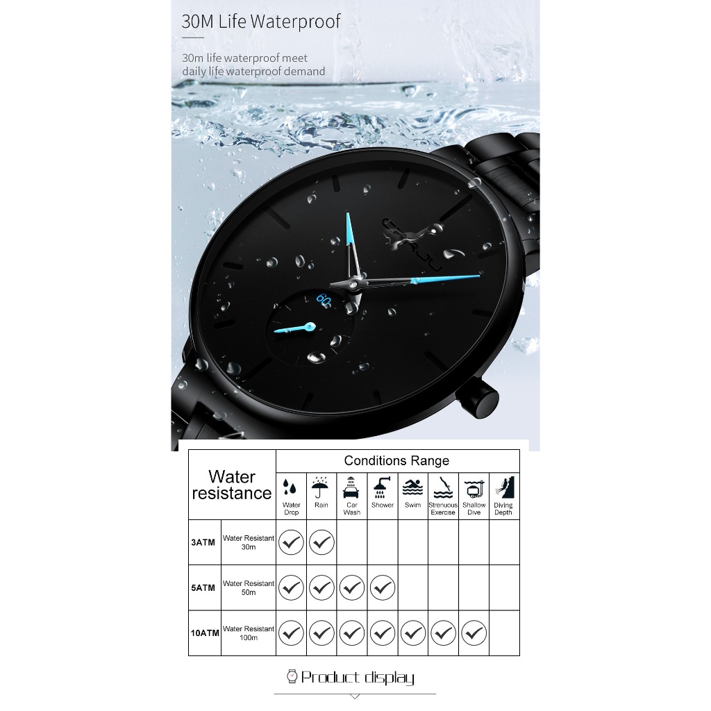 MURAH HOT SALECODJAM TANGAN PRIA CRRJU 2150 DESAIN SEDERHANA MEWAH STAINLESS STEEL KUARSA TAHAN AIR