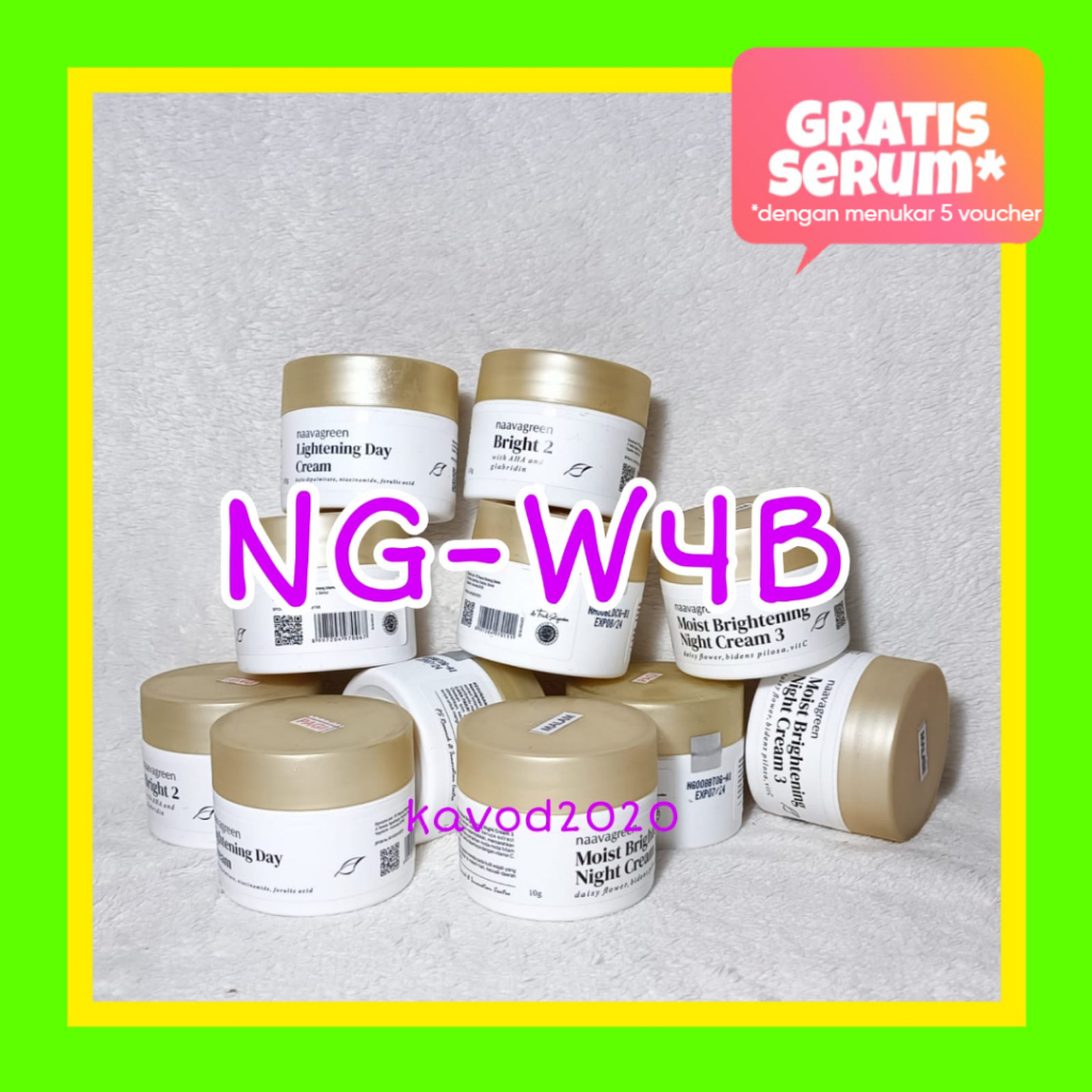 Krim Malam Naavagreen NG-W4B Whitening Night Cream 10 gram Skincare by dr Fredi Setyawan Original Sk