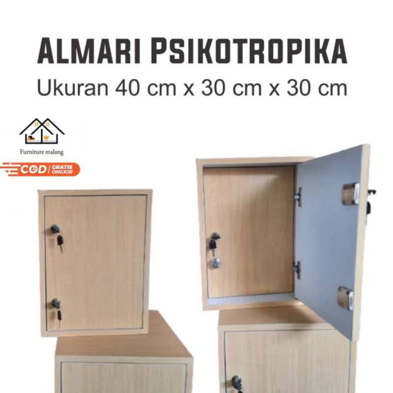 Lemari narkotika dan psikotropika 2 pintu
