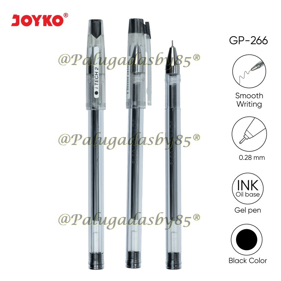 

(1 Biji) GROSIR Gelpen Joyko GP-266 iTech 2 0.28 Gel Pen Hitam / Gel Pen Pulpen Pena Joyko GP-266 iTech 2 0.28 mm / Bolpen Joyko GP 266 (1 Biji)