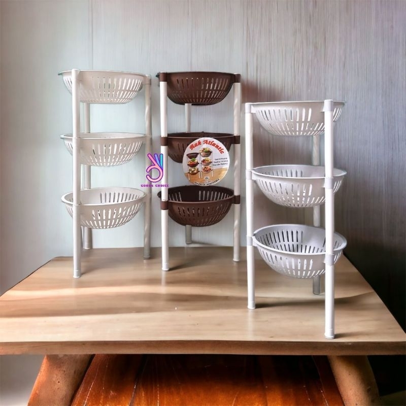 Rak Plastik cantik Serbaguna / Keranjang sayuran / keranjang Buah / Rak Atlantic Serbaguna