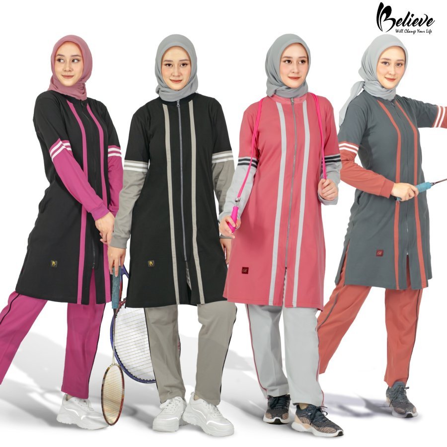 BELIEVE MUSLIMAH SPORTY BMS 37 / SETELAN OLAH RAGA MUSLIMAH / SETELAN OLAH RAGA SYARI / SETELAN OLAH