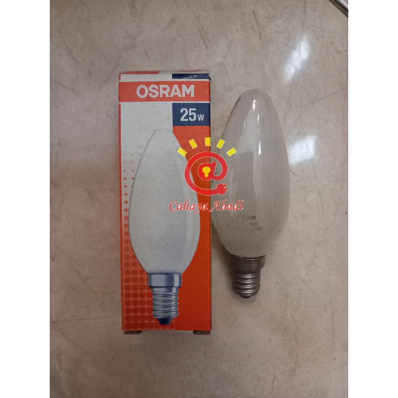 Lampu Bohlam Bolam Candle Lilin Pijar C35 25W Frosted E14 OSRAM