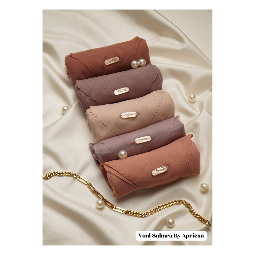 By Apriesa Voal Sahara Superfine 115 x 115 | Hijab Voal Polos | Hijab Voal Premium | Jilbab Segi Emp