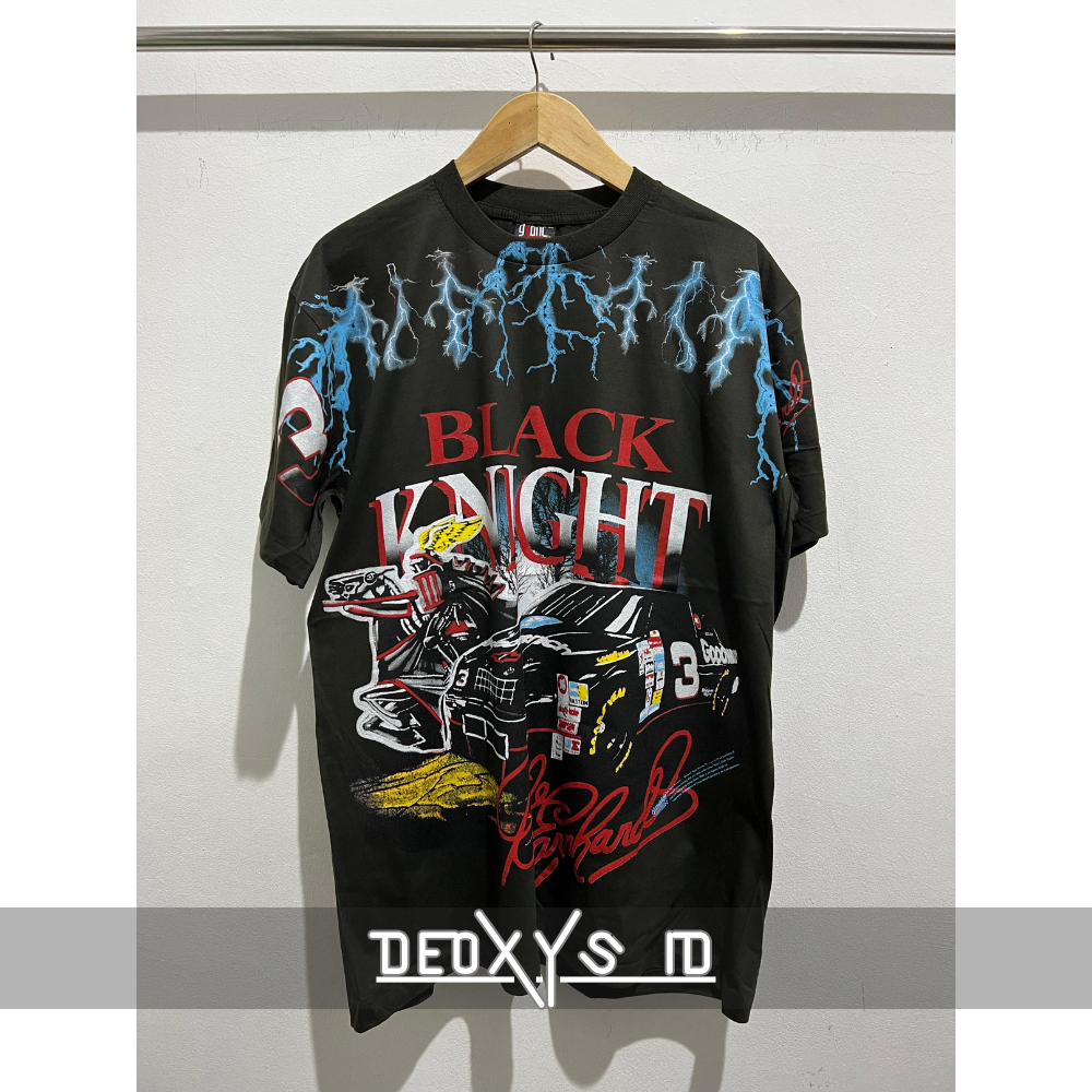 KAOS OVERSIZED TSHIRT BOOTLEG TAG GIANT NASCAR DALE EARNHARDT X BLACK KNIGHT
