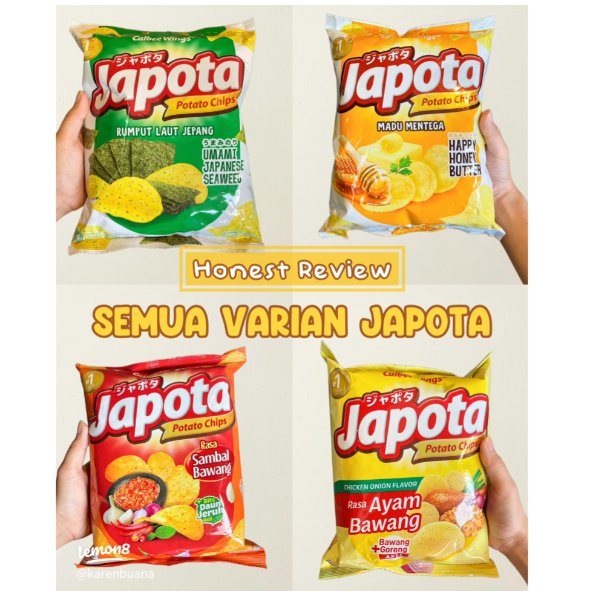 

Japota Keripik Kentang Umami Japanese Seaweed / Sambal Bawang / Ayam Bawang / Honey Butter 68 gram