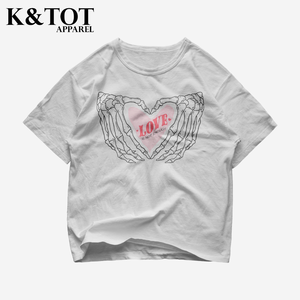 KNTOT - KAOS BAJU LOVE IS NOT ENOUGH | TSHIRT OVERSIZE VINTAGE PUTIH BOOTLEG - PRIA WANITA DEWASA AN