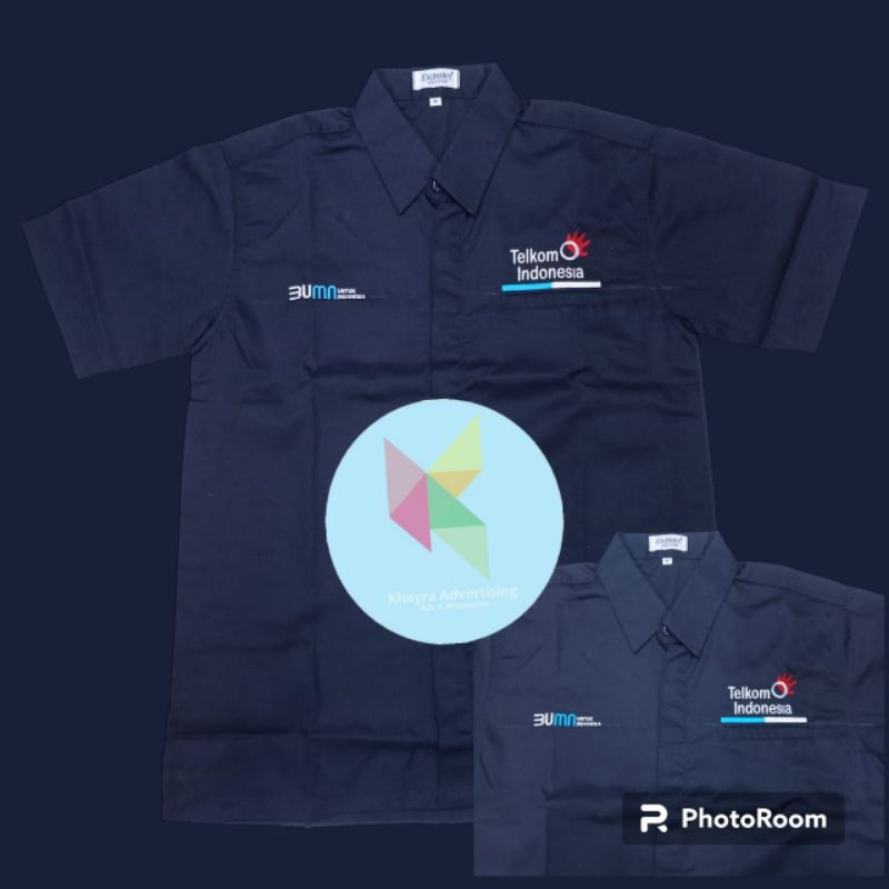kemeja bumn telkom indonesia navy pendek seragam kerja bumn telkom indonesia