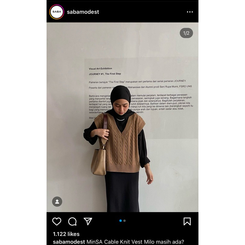 PRELOVED CABLE KNIT VEST BY SABA MODEST