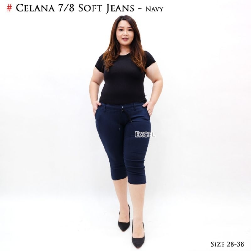 celana bahan wanita jumbo pinggang karet melar