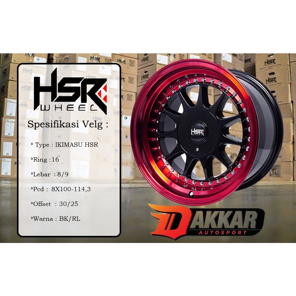 velg mobil celong r16 velg hsr ring 16 tipe ikimasu lebar 8/9 bisa untuk jazz ignis swift city vios 