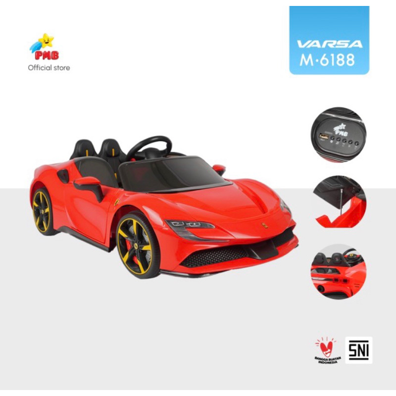 Mainan Anak Mobil Aki Anak PMB M-6188 Ferrari Lamborghini Varsa