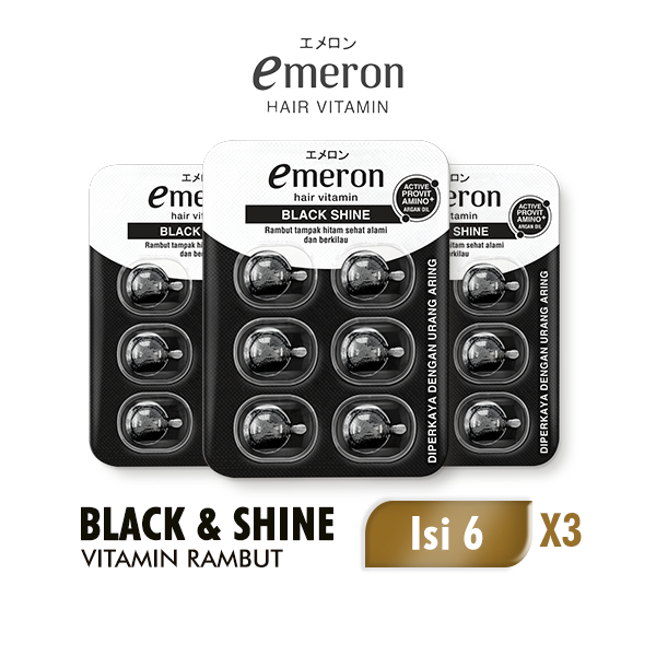 Emeron Hair Vitamin Black & Shine x3