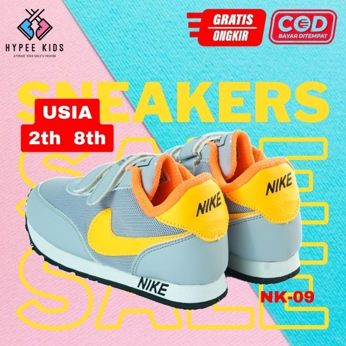 Sepatu Sneakers Anak Sekolah Nike Kids Anak Laki-laki Perempuan Cewek Cowok 2 3 4 5 6 7 8 tahun Mura