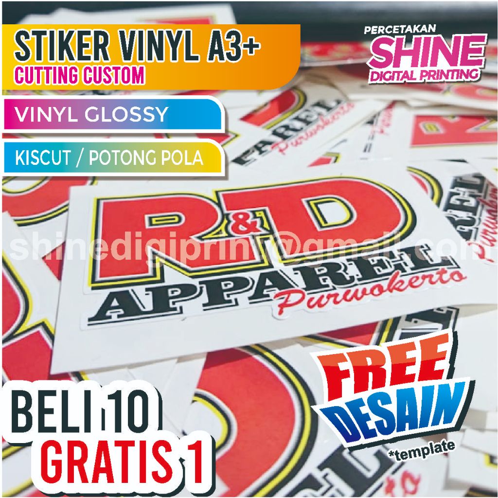 

Cetak Stiker Label Kemasan Vinyl A3+/ Transparan/ Stiker Kemasan Label/ Potong Sesuai Pola