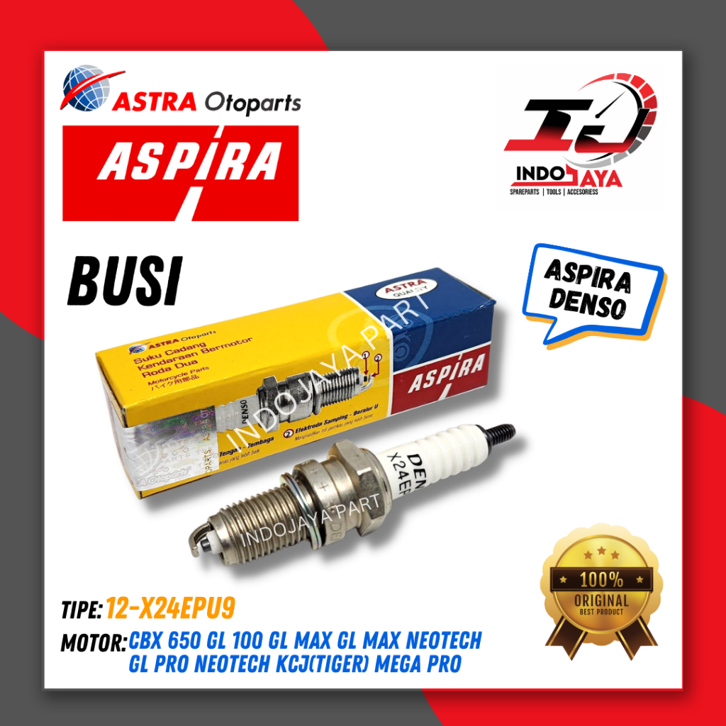 [COD] BUSI MOTOR ASPIRA DENSO 12-X24EPU9 UNTUK MOTOR CBX 650 / GL 100 / GL MAX / GL MAX / NEOTECH / 