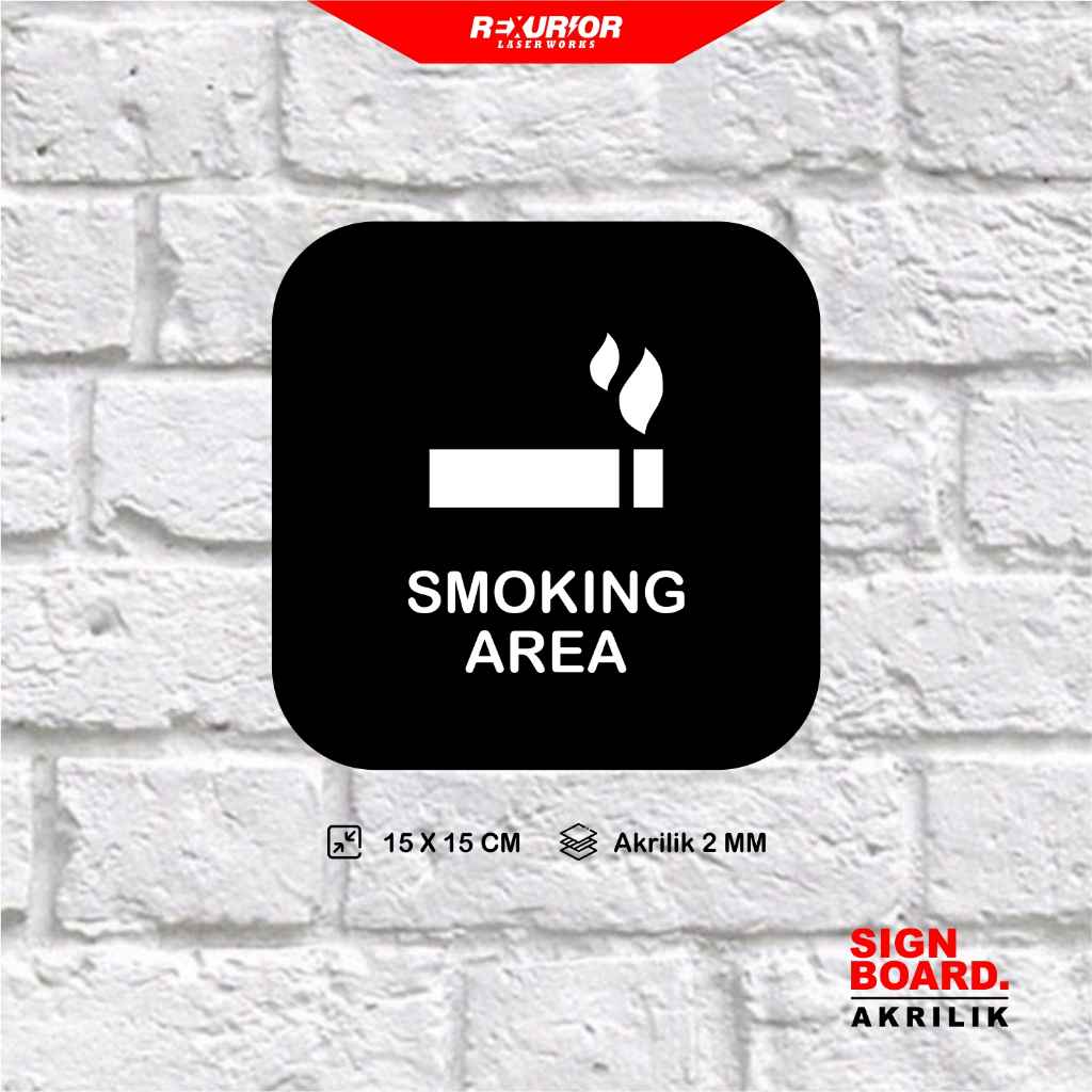

Sign Board Akrilik Papan Tanda Petunjuk Smoking Area